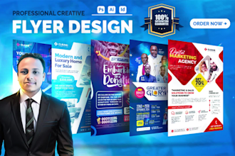 design professional door hanger, dl flyer, postcard, business flyer