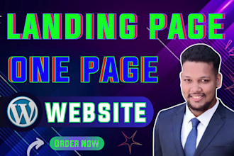 create wordpress landing page design and one page website