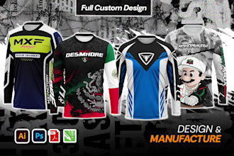 design cool motocross or off road jersey shirt for sublimation
