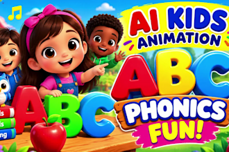 do 3d kids ai animation, educational videos, 3d kids learning animation