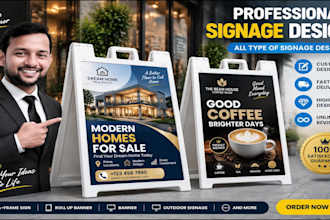 design professional a frame sign, sidewalk sign and outdoor signage