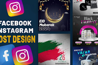 deesign social media posts for instagram and facebook