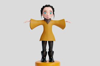 do 3d cartoon style character sculpting, modelling for games unity