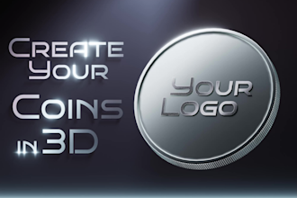 create custom 3d coin illustration with your logo