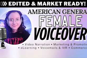record your female voice over for commercials, video narration, IVR or elearning