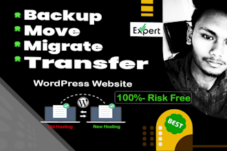 backup, move, migrate or transfer wordpress website in few hours