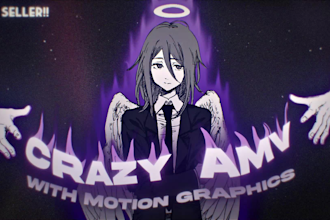 animate a smooth anime, manga, web comic amv in motion graphic style