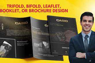 design stunning trifold bifold bochures, leaflets, or booklets