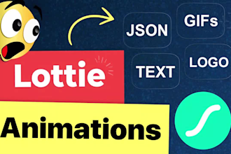craft lottie, json, gif, icon, text, loading, logo animation for website and app