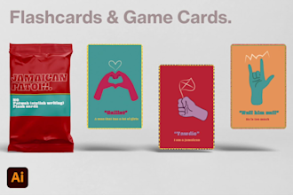 design playing cards and flashcards with illustrations