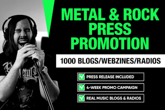 do promotion for your metal rock band and promote it to blogs globally