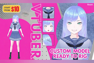 design a ready full body rigged vtuber, vr chat avatar, nsfw vroid model