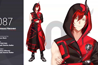 design live2d anime vtuber character model for vtuber studio, png veadotube mini