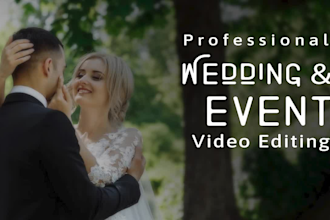 do professional cinematic wedding video editing, event and highlight edit