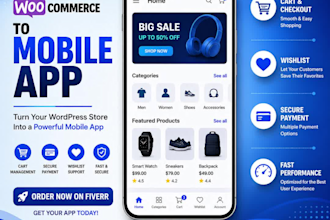 convert woocommerce website to mobile app