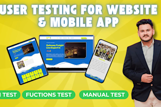 do user testing on website,app and software UI and functions