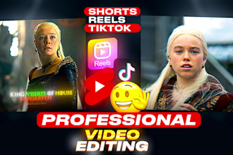edit high quality short movie clip videos for tiktok,youtube