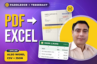 extract data from pdf, scanned invoices and receipts to excel with ai ocr