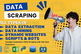 provide specialized python web scraping, data mining, web scraper, data scraper