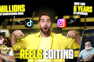 edit reels with captions,icons,sound fx,stock videos