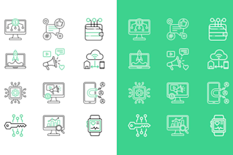 design unique, simple and modern custom icons set