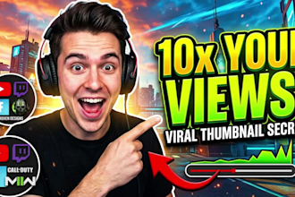 design viral gaming and youtube thumbnails