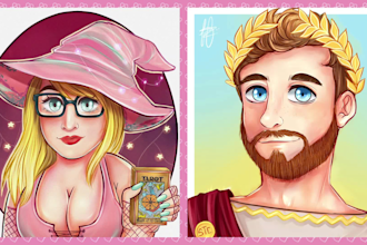 draw a cute twitch profile picture or avatar for you