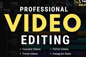 edit travel, vlogs, sports, youtube, instagram and all type of video editing