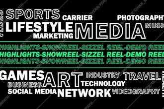 edit showreels, highlights, sizzle reel, demo reel any field