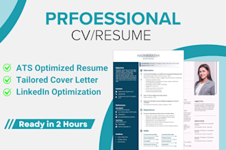 write your ats tech resume and professional IT CV