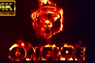 create epic blazing fire logo reveal, intro outro video for youtube business