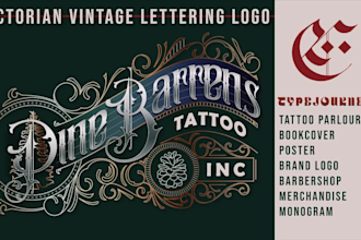 design custom vintage lettering logo for brand, poster, book cover, merch