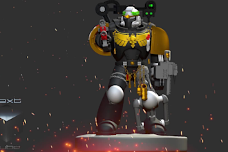 3d game character, sculpt and paint warhammer 40k space marine miniatures figure
