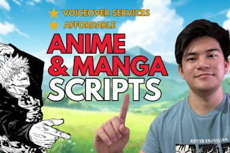 write a professional anime or manga youtube script