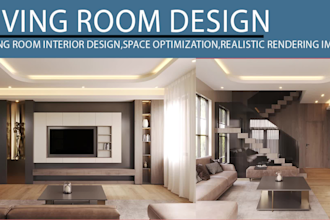 design the living room and render realistic