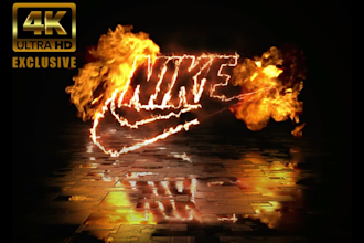 create epic raging fire logo reveal, intro outro video for youtube