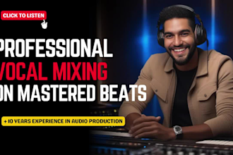 professional vocal mixing on mastered beats for singers and rappers