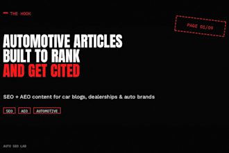 write SEO and aeo optimized automotive blog posts and articles