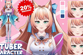 design and rigging anime style live2d vtuber model for streaming