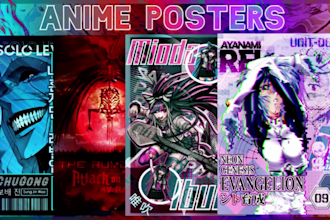 design an amazing anime poster, flyer or banner