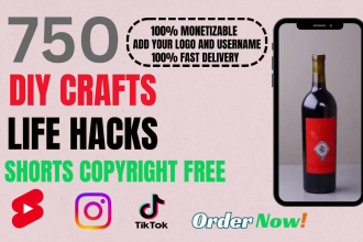 create 750 diy life hacks youtube shorts or tiktok videos