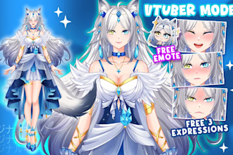 design and rig custom anime live2d vtuber model for vtube studio