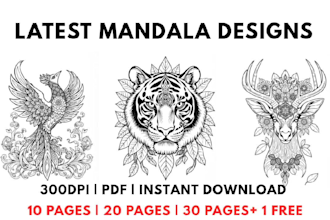 draw mandala coloring pages for kids and adults etsy and kdp