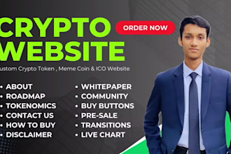 create crypto token website, meme coin website, ico website