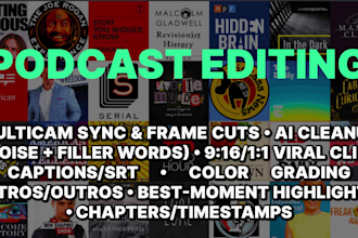 edit podcast video for youtube with viral clips