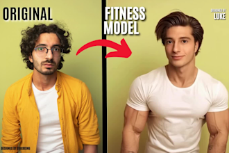 edit your photo into a fitness model or muscle model for aitravel hashtag