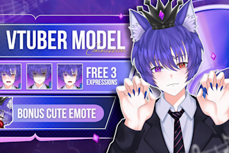 draw live2d vtuber model and rigging for vtube studio or oc anime art style