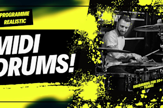 programme realistic midi drums for your rock metal song