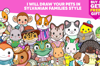 draw your pets in cute sylvanian families style