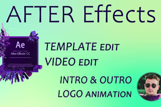 template editing in after effect and creating custom animated logo intro